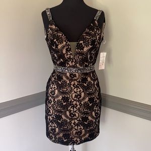 Lace beaded formal prom Hoco dress